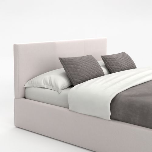 ŁÓŻKO TAPICEROWANE DO SYPIALNI 120x200 ŁÓŻKO PODWÓJNE Z POJEMNIKIEM KREMOWE na Arena.pl