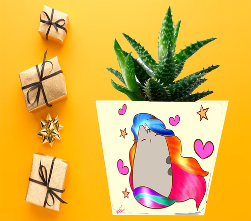 Doniczka do kwiatów/roślin - Pusheen - Kotek na Arena.pl