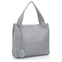 VERA PELLE torebka damska skórzana shopper klasyczna na ramię V074 j.szara