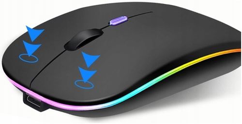 MYSZKA BEZPRZEWODOWA MYSZ OPTYCZNA SLIM LEKKA LED na Arena.pl