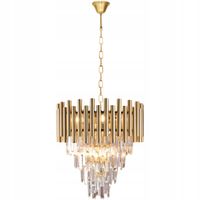 Luksusowy żyrandol kryształowy Madison 9xE14 złoty 45cm Glamour