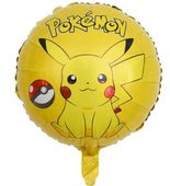 Balon foliowy okrągły żółty Pokemon, 45 cm (luz)