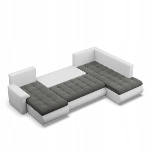 NAROŻNIK FORESTA XXL Z OTOMANĄ POPIEL BIAŁY KANAPA Rogówka na Arena.pl