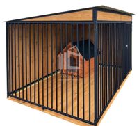 Kojec dla psów 3x2m - Drewniana Podłoga wiatrołap ściany zabudowane ID584