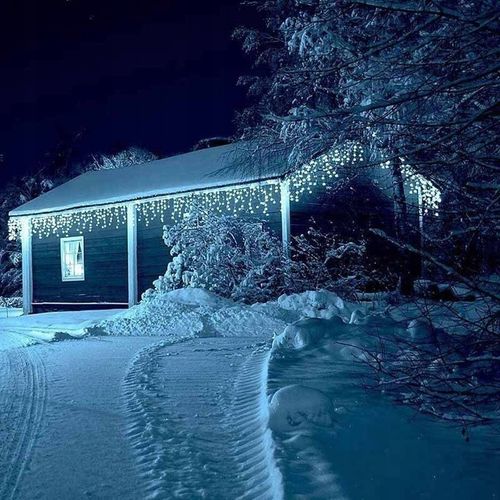 DŁUGIE SOPLE ZEWNĘTRZNE 300LED KURTYNA LAMPKI CHOINKOWE LED BIAŁY ZIMNY 12M na Arena.pl