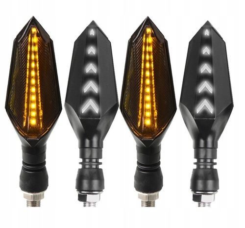 Kierunkowskazy motocyklowe czarne dymione 14 diod LED 4 sztuki na Arena.pl