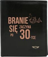 Portfel męski skórzany GRAWEROWANY prezent dla wędkarza na 30 urodziny