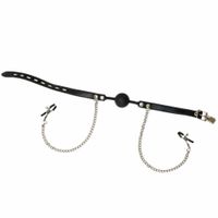 ball gag with nipple clamps party hard hentai