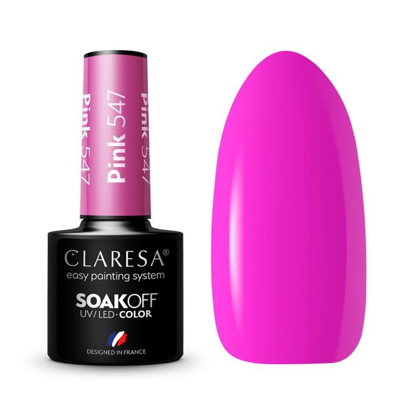 CLARESA Lakier hybrydowy PINK 547 - 5g zdjęcie 1
