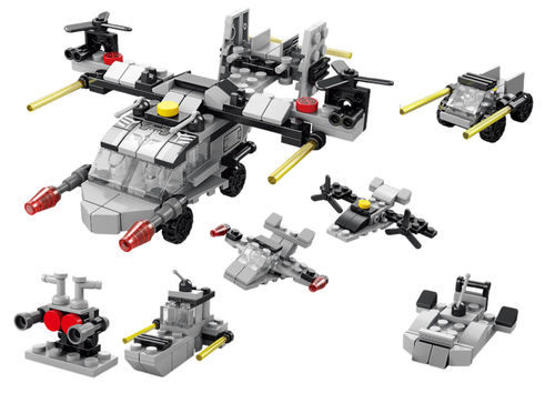 Klocki Konstrukcyjne Helikopter 6w1 Zestaw DIY Pojazdy 117 ele. na Arena.pl