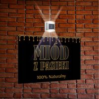 nadruk UV TABLICZKA reklamowa z lampą SZYLD dibond 40x30 MIÓD PSZCZELI