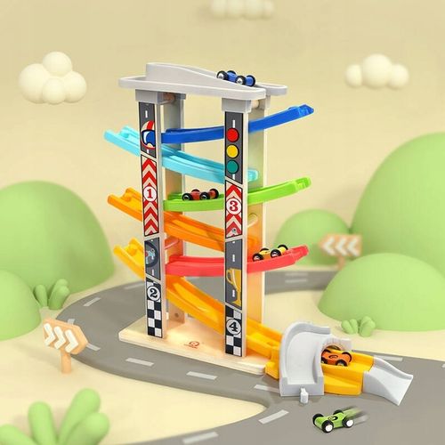 TOP BRIGHT Duży Tor Samochodowy Zjeżdżalnia Rampy 6 Aut Dla Chłopca na Arena.pl