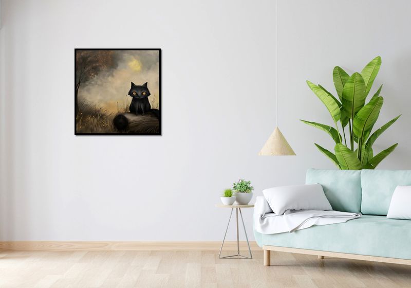 Plakat 70x70cm Czarny Kot zdjęcie 4