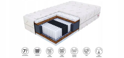 Materac 200 x 200 x 25 kokos, lateks, eucafeel H3 H4 EUCAFEL KOKOS LATEKS na Arena.pl