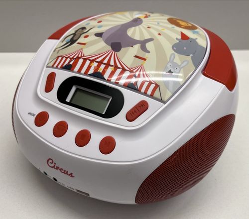Metronic Odtwarzacz CD Circus z wejściem USB AUX czerwono biały cyrk na Arena.pl