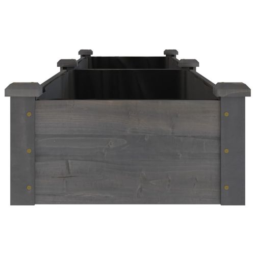 Podwyższona rabata z wyściółką, szara, 240x45x25 cm, jodła na Arena.pl