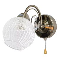 Lampa ścienna 8964/1 21QG z włącznikiem sznurkowym mosiądz