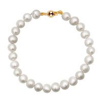 bransoletka z pereł słodkowodnych pozłacana