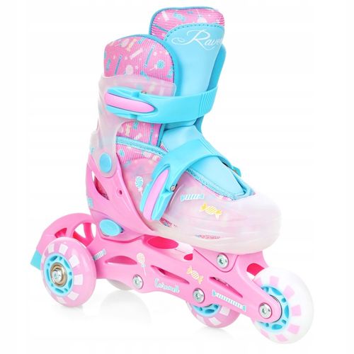 Rolki Wrotki Regulowane 3w1 RAVEN Caramell 26-29 Kółko LED na Arena.pl