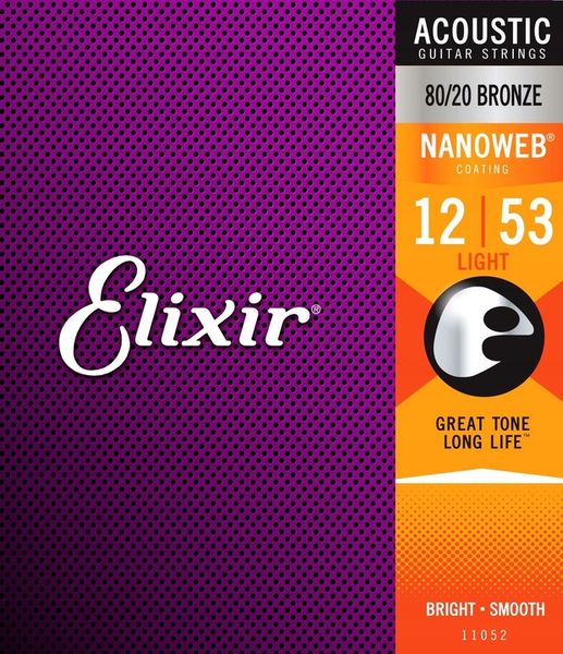 Struny Elixir NanoWeb 80/20 Bronze 12-53 (11052) zdjęcie 1