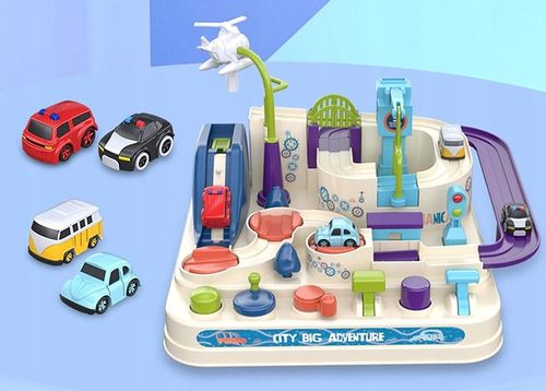 TOR PRZESZKÓD SAMOCHODOWY INTERAKTYWNY ZJEŻDŻALNIA Z PRZESZKODAMI + AUTKA na Arena.pl