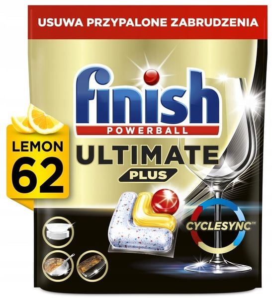 Finish Ultimate Plus Kapsułki do Zmywarki 62 Lemon zdjęcie 10