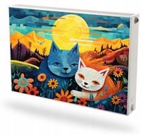 Mata magnetyczna magnes na grzejnik Fototapeta na wymiar OBRAZ KOTKI KWIATY