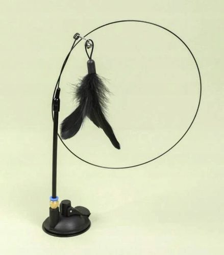 WĘDKA DLA KOTA z przyssawką ZABAWKA interaktywna czarne piórko6 na Arena.pl