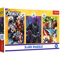 Puzzle - 3x80 - Dni pełne akcji - Disney Marvel The Avengers Trefl 34883
