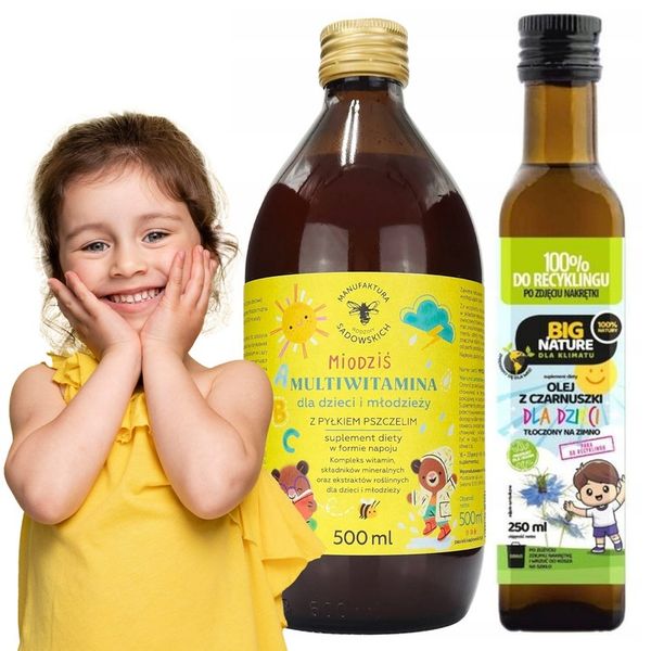 Olej z czarnuszki Big Nature + Multiwitamina Miodziś DLA DZIECI Sadowskich zdjęcie 1