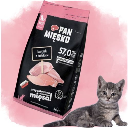 sucha karma dla kota kurczak królik pan mięsko na alergię kotek xs 1,6kg na Arena.pl