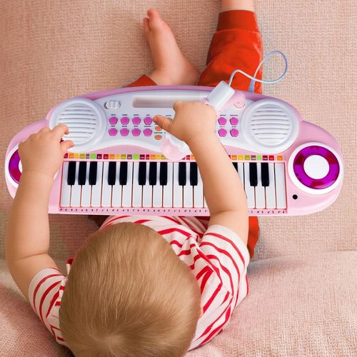 ORGANY ORGANKI KRZESEŁKO PIANINKO MP3 Z MIKROFONEM KEYBOARD USB DLA DZIECI na Arena.pl