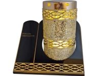 ZNICZ ZNICZE LAMPION TUBA MZK ZŁOTO LUSTRZANE+ŚWIECA BRK