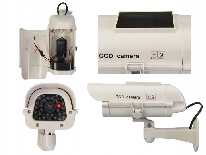 ATRAPA KAMERY CCTV SOLARNA MONITORING MIGAJĄCA DIODA LED KAMERA NA zdjęcie 11