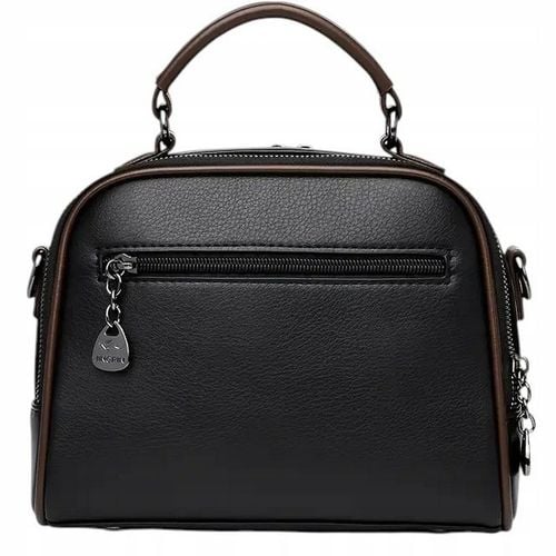 Torebka Damska CZARNA BRĄZOWA na Ramię Pasek do Ręki na Zamek Kuferek na Arena.pl