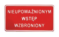 tablica 15*29cm nieupoważnionym wstęp wzbroniony - tab c6