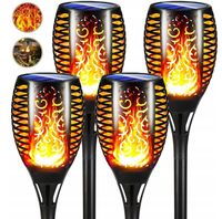 78cm 96LED Lampa Solarna Ogrodowa Pochodnia Ogień efekt płomienia wbijana