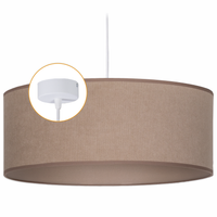Lampa wisząca ABAŻUR 50 cm OPRAWA WISZĄCA 1 x E27 BEŻ biały OPLOT ŻYRANDOL