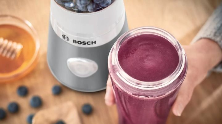 Blender kielichowy Bosch MMB2111T 450W Stalowe ostrze Butelka ToGo Sportowy zdjęcie 10