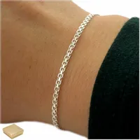 PIĘKNA SREBRNA BRANSOLETKA DAMSKA BISMARK 19cm/2mm PREZENT DLA NIEJ+GRATISY