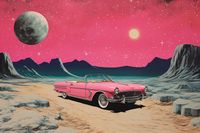 Plakat 91,5x61cm Kabriolet W Kosmosie