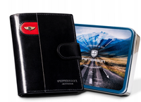 duży, skórzany portfel męski zamykany na zatrzask - peterson