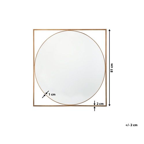 Lustro Ścienne 81 X 81 Cm Złote Nihoa na Arena.pl