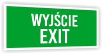 Tabliczka ewakuacyjna informacyjna z nadrukiem 20x10 cm Wyjście exit
