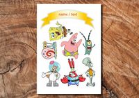 Wydruk cukrowy na tort A4 SpongeBob napis DIY