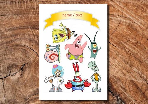 Wydruk cukrowy na tort A4 SpongeBob napis DIY na Arena.pl