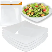 4x talerz plastikowy kwadratowy gruby 20,5cm zestaw talerzy na obiad grill
