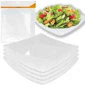 4x talerz plastikowy kwadratowy gruby 20,5cm zestaw talerzy na obiad grill