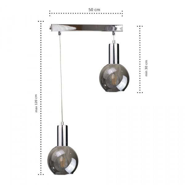 Lampa wisząca 2xE27 SUPRA SILVER zdjęcie 3