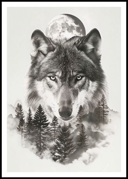 Plakat 68x98cm Wilczy Duch Lasu zdjęcie 3